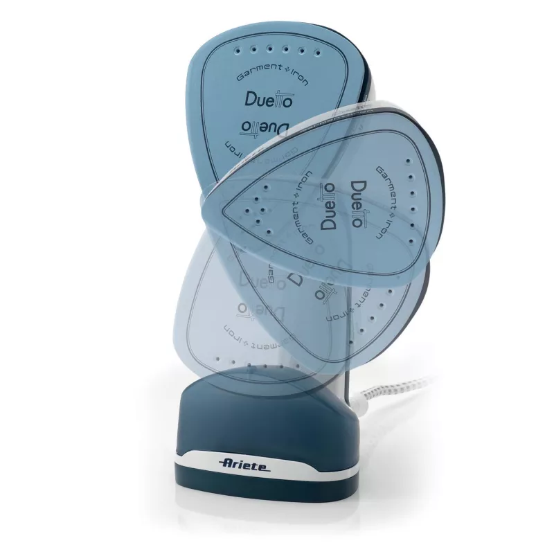 Ariete 6246 Duetto Garment Iron - Vertical Iron and Iron with Non-stick Ceramic Plate - 1000 Watt - White and Blue