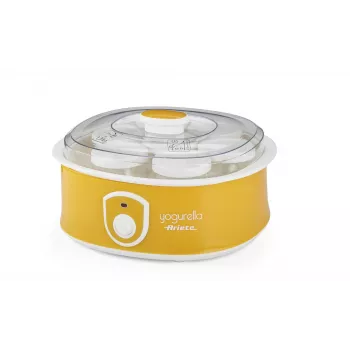 Ariete 617 Yogurella - Electric Yogurt Maker - 7 glass jars - 1,3kg of homemade yogurt - 20 Watt - White and Yellow