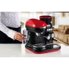 Ariete 1318 Moderna Espresso Machine with Integrated Coffee Grinder, For Coffee Beans and Ground Coffee, Milk Frothing Cappuccino Maker, 1 and 2 Cup Filter, 1080 W, 800 cc, Red