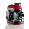 Ariete 1318 Moderna Espresso Machine with Integrated Coffee Grinder, For Coffee Beans and Ground Coffee, Milk Frothing Cappuccino Maker, 1 and 2 Cup Filter, 1080 W, 800 cc, Red