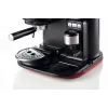 Ariete 1318 Moderna Espresso Machine with Integrated Coffee Grinder, For Coffee Beans and Ground Coffee, Milk Frothing Cappuccino Maker, 1 and 2 Cup Filter, 1080 W, 800 cc, Red