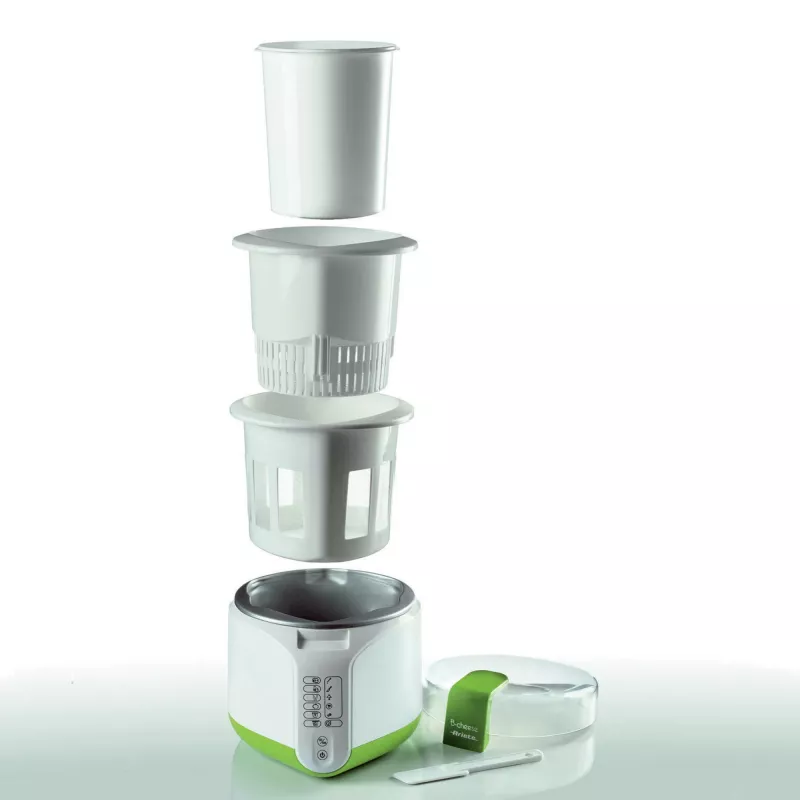 Ariete 615 B-Cheese Machine for Cheese and Yoghurt, 6 Pre-Set Programmes, Removable Non-Stick Basket, Suitable for Vegans and People with Food Intolerances, Extensive Recipe Book, 500 W, White/Green