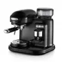 Ariete 1318 Moderna Espresso Machine with Integrated Coffee Grinder, For Coffee Beans and Ground Coffee, Milk Frothing Cappuccino Maker, 1 and 2 Cup Filter, 1080 W, 800 cc, Black