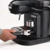 Ariete 1318 Moderna Espresso Machine with Integrated Coffee Grinder, For Coffee Beans and Ground Coffee, Milk Frothing Cappuccino Maker, 1 and 2 Cup Filter, 1080 W, 800 cc, Black