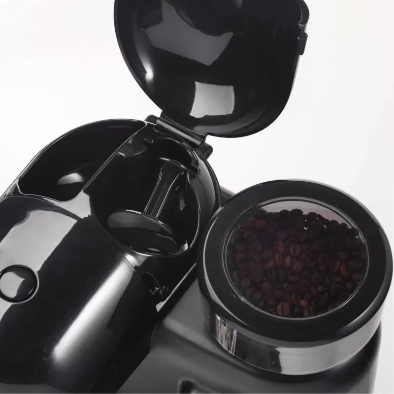Ariete 1318 Moderna Espresso Machine with Integrated Coffee Grinder, For Coffee Beans and Ground Coffee, Milk Frothing Cappuccino Maker, 1 and 2 Cup Filter, 1080 W, 800 cc, Black