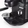 Ariete 1318 Moderna Espresso Machine with Integrated Coffee Grinder, For Coffee Beans and Ground Coffee, Milk Frothing Cappuccino Maker, 1 and 2 Cup Filter, 1080 W, 800 cc, Black