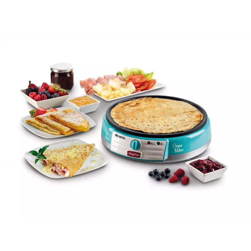 Ariete Maker Electric Plate for Crepes, 1000 W, Non-Stick, Blue