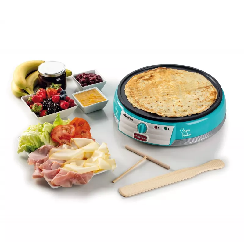 Ariete Maker Electric Plate for Crepes, 1000 W, Non-Stick, Blue