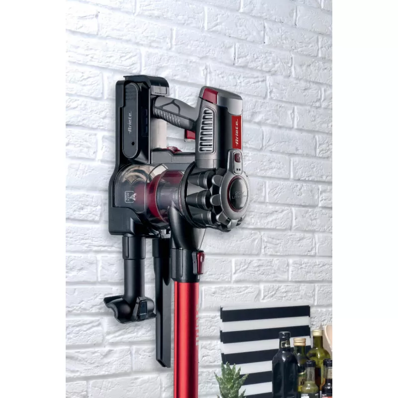 Ariete 2757 22v Lithium - Wireless Electric Broom - 3 Filtration Levels - 2200 mAH Li-Ion battery - Accessory kit included - Red