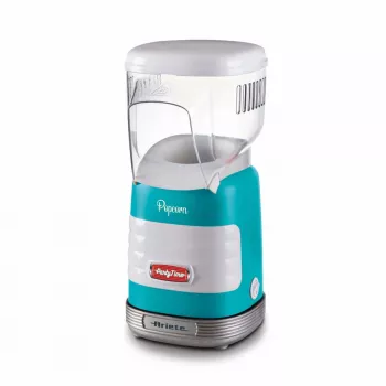 Ariete 2956, Pop Corn Party Time, Pop Corn Machine, Bursts 60gr of Corn for Pop Corn in 2 minutes with Hot Air, Fat Free, 1000 Watt, Blue