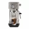 Ariete 1381 Coffee machine with pressure gauge, compatible with ground coffee and ESE pods, 1300 W, 1.1 L capacity, 15 bar pressure, ½ cup filter, Cappuccino device, Silver