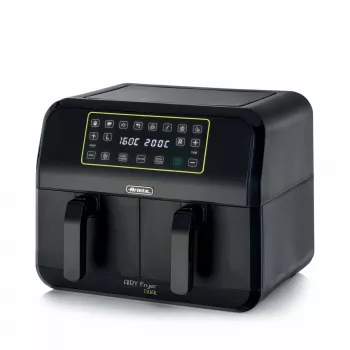 Ariete 4623 Airy Fryer Dual, Air fryer with double basket, 1700 W, 8L capacity, 3 cooking functions, Digital LED Touch panel, 8 preset programs, Timer, 2 baskets, Black