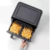 Ariete 4623 Airy Fryer Dual, Air fryer with double basket, 1700 W, 8L capacity, 3 cooking functions, Digital LED Touch panel, 8 preset programs, Timer, 2 baskets, Black