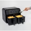 Ariete 4623 Airy Fryer Dual, Air fryer with double basket, 1700 W, 8L capacity, 3 cooking functions, Digital LED Touch panel, 8 preset programs, Timer, 2 baskets, Black