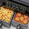 Ariete 4623 Airy Fryer Dual, Air fryer with double basket, 1700 W, 8L capacity, 3 cooking functions, Digital LED Touch panel, 8 preset programs, Timer, 2 baskets, Black