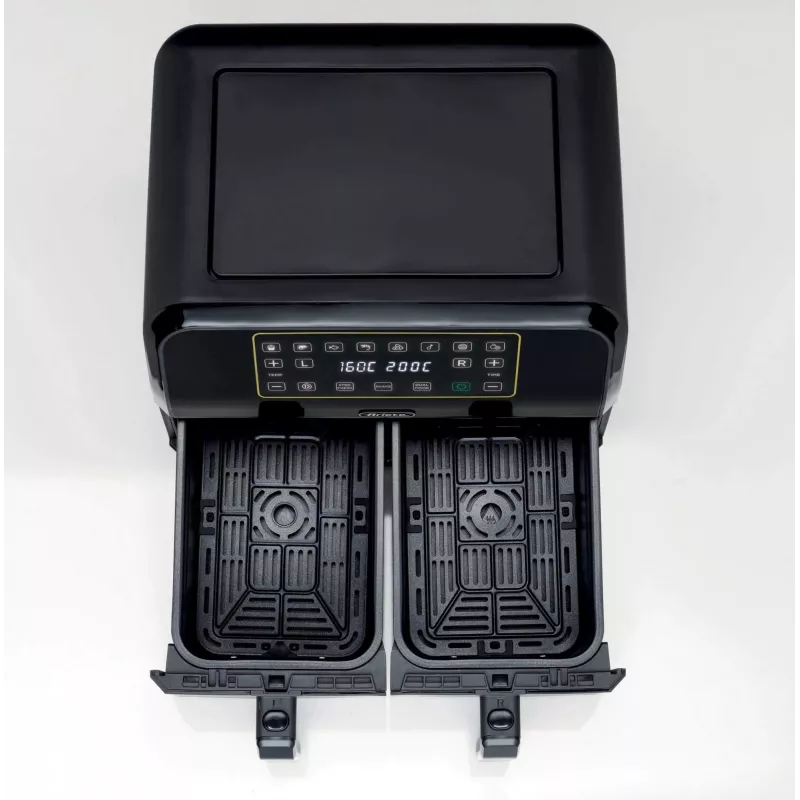 Ariete 4623 Airy Fryer Dual, Air fryer with double basket, 1700 W, 8L capacity, 3 cooking functions, Digital LED Touch panel, 8 preset programs, Timer, 2 baskets, Black