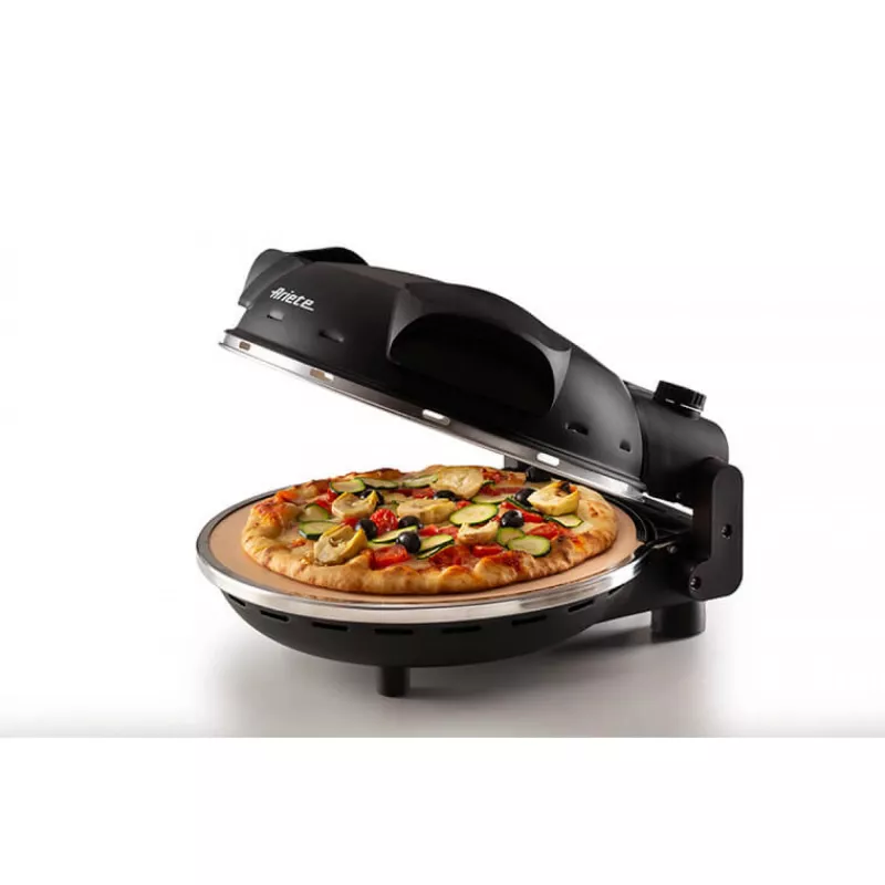 Ariete 917 Pizza Oven - Pizza in 4 minutes - Refractory stone plate with non-stick treatment - Max temperature 400 ° - 1200 Watt - Timer 30 '- Black