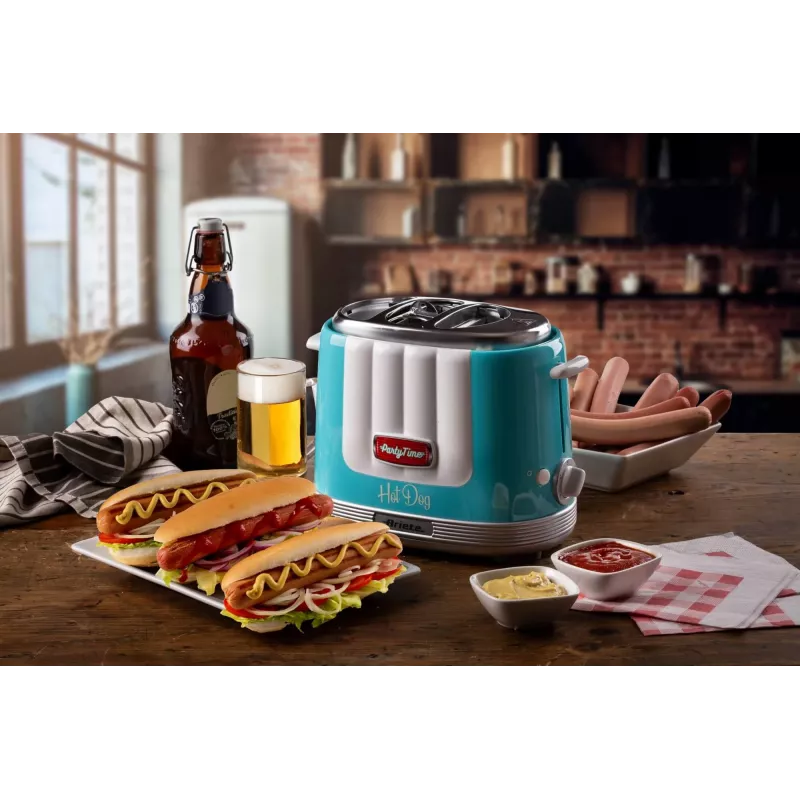 Ariete 206 Hot dog Maker Party Time, 650W, Blue, Hot dog toaster, Light Blue, 2 pc(s), 650 W, 160 mm, 270 mm