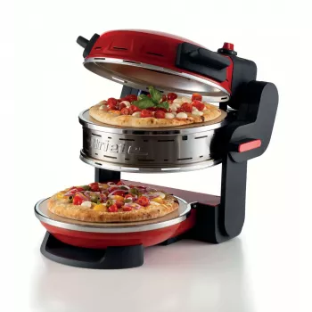 Ariete 927 Pizzeria , Double pizza oven, 2 pizzas in 4 minutes, 2300 W, 2 refractory stones, 2 thermostats, Diameter 32 cm, 5 cooking levels, 2 stainless steel paddles, Red