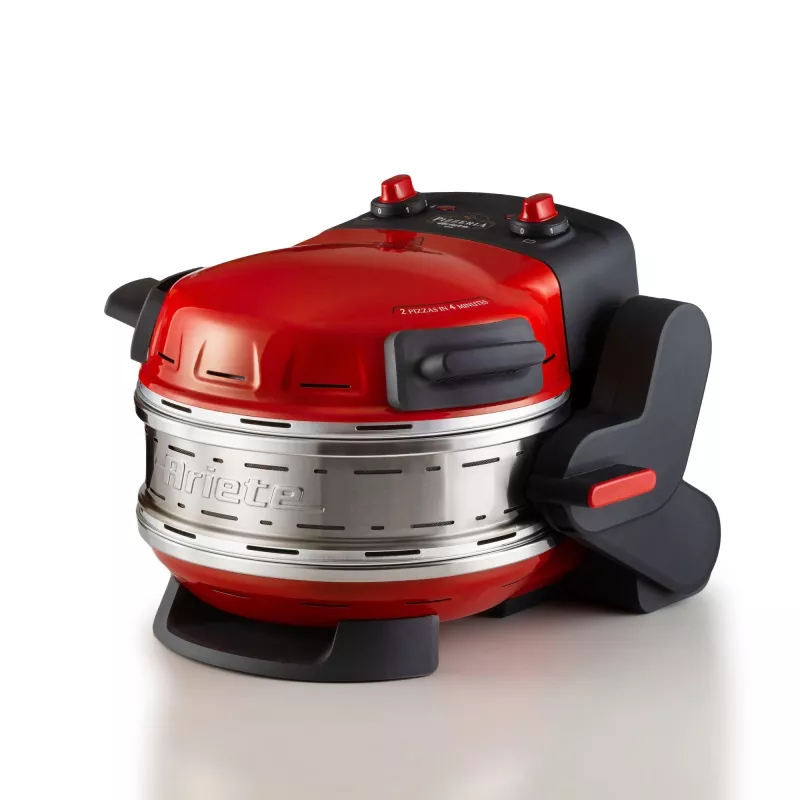 Ariete 927 Pizzeria , Double pizza oven, 2 pizzas in 4 minutes, 2300 W, 2 refractory stones, 2 thermostats, Diameter 32 cm, 5 cooking levels, 2 stainless steel paddles, Red