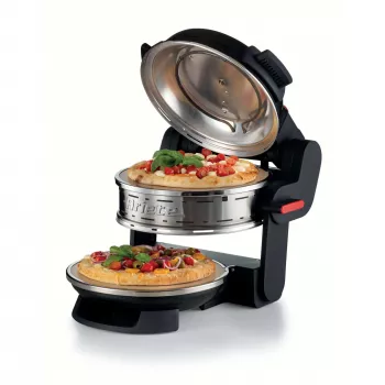 Ariete 927 Pizzeria , Double pizza oven, 2 pizzas in 4 minutes, 2300 W, 2 refractory stones, 2 thermostats, Diameter 32 cm, 5 cooking levels, 2 stainless steel paddles, Red