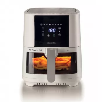 Ariete 4626 Airy Fryer 6L, Air Fryer, 1300 W, 6L Capacity, 2.5kg Cooking Capacity, 8 Preset Programs, Temperature up to 200°, Transparent Basket for Cooking Control, Black