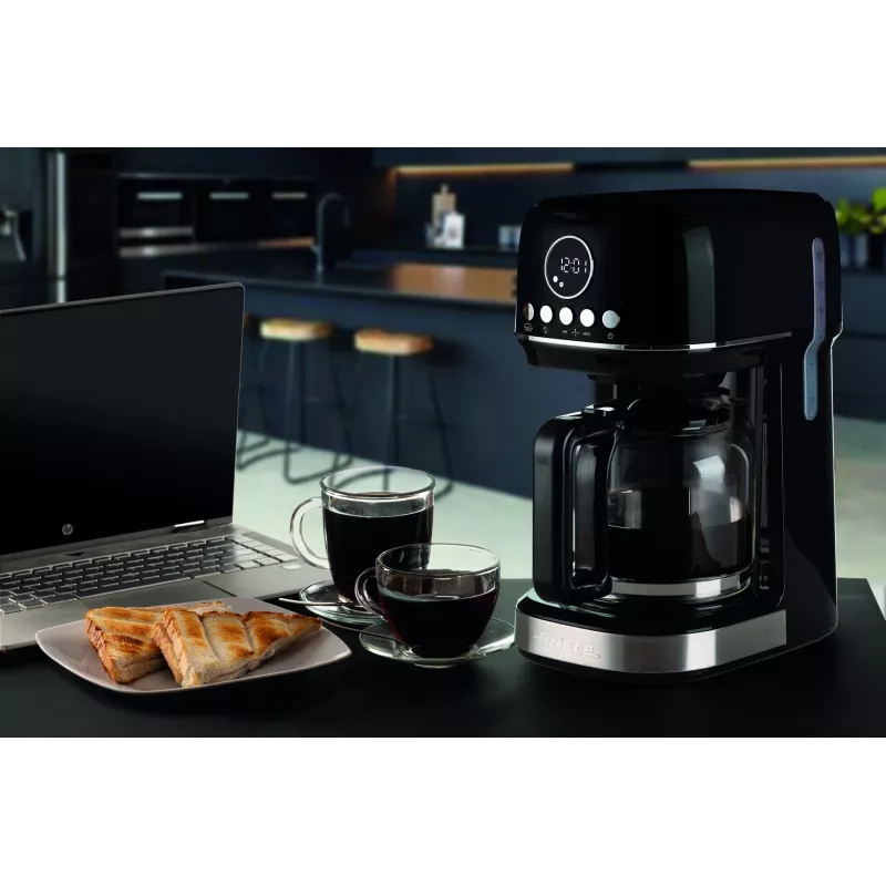 Ariete 1396 Moderna Filter coffee machine, American coffee, 15-cup capacity, Heating base, LCD display, Removable and washable filters, Black