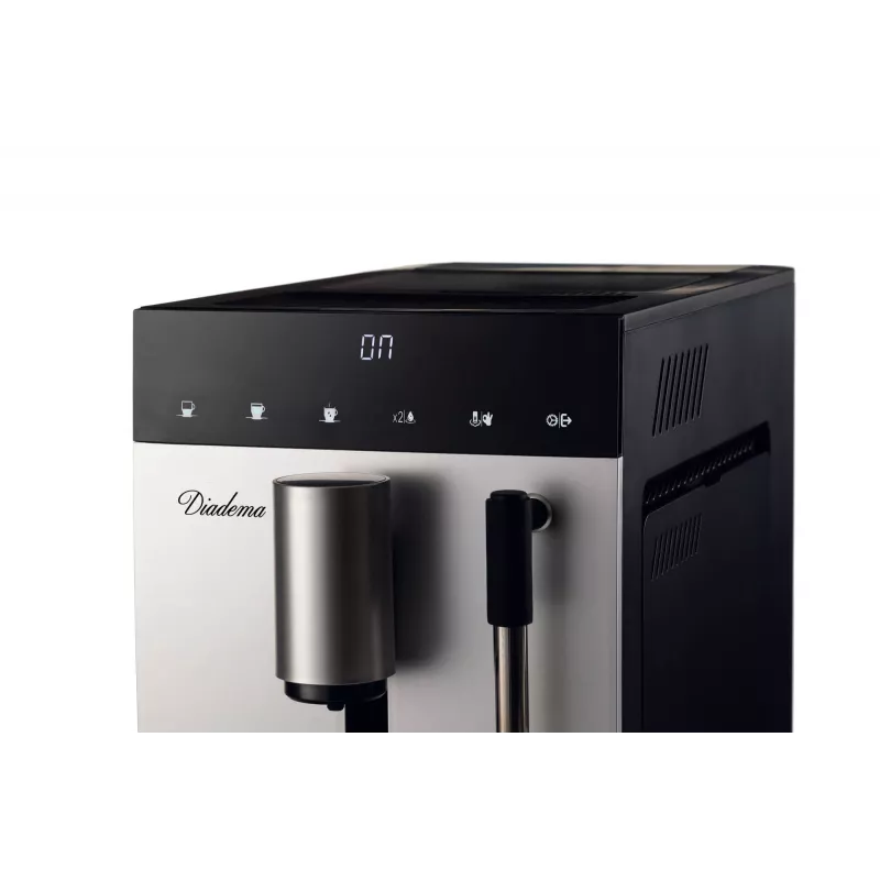 Ariete 1452 Diadema, Automatic Coffee Maker, 1350 W, 19 bar pressure, For coffee, Americano and hot water, Cappuccino Device, LED Display, Adjustable Dispenser, Silver