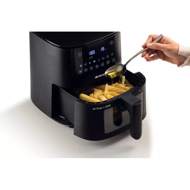 Ariete 4633, Air fryer 4L, 1400W, Capacity 4L, 9 programs, Shake and Grill Function, Temperature up to 200°C, Black