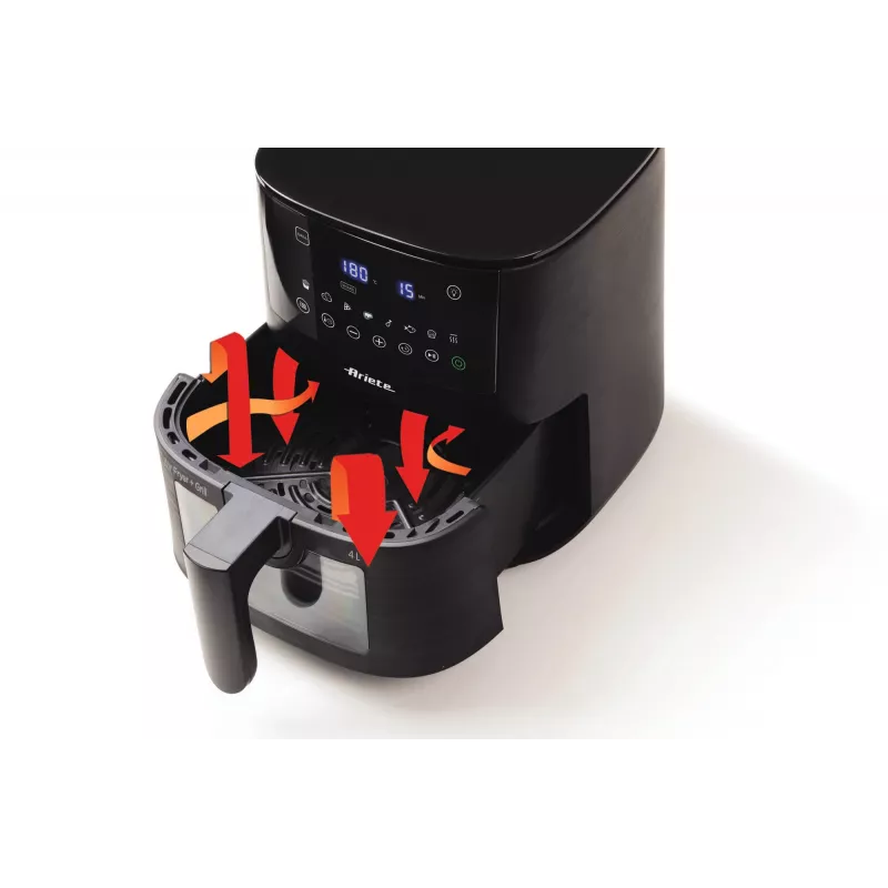 Ariete 4633, Air fryer 4L, 1400W, Capacity 4L, 9 programs, Shake and Grill Function, Temperature up to 200°C, Black