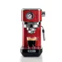 Ariete Moderna Line 1381 Coffee machine with pressure gauge, compatible with ground coffee and ESE pods, 1300 W, 1.1 L capacity, 15 bar pressure, ½ cup filter, Cappuccino device, Red