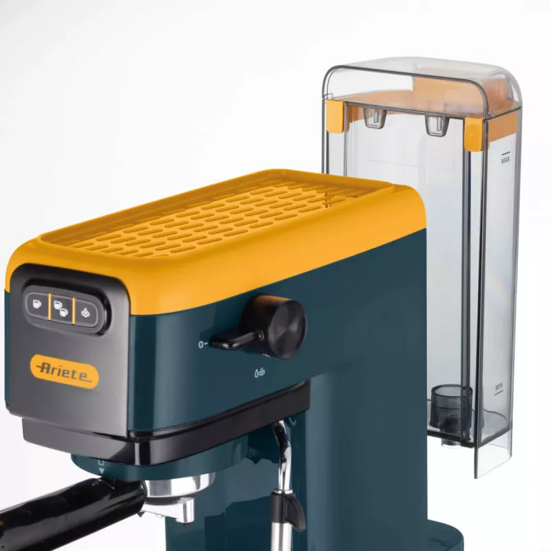 Ariete 1399 Espresso coffee machine, For powder and ESE pods, 1300 W, 1.1L capacity, 15 bar pressure, 1, 2 cups and ESE pod filter, Cappuccino, Yellow