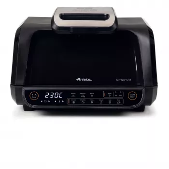 Ariete 4635 Air Fryer Grill, Air Fryer and Grill, Steak Grill, 1700W, Capacity 8L, Frying and Grilling, 8 cooking functions, Timer, Black