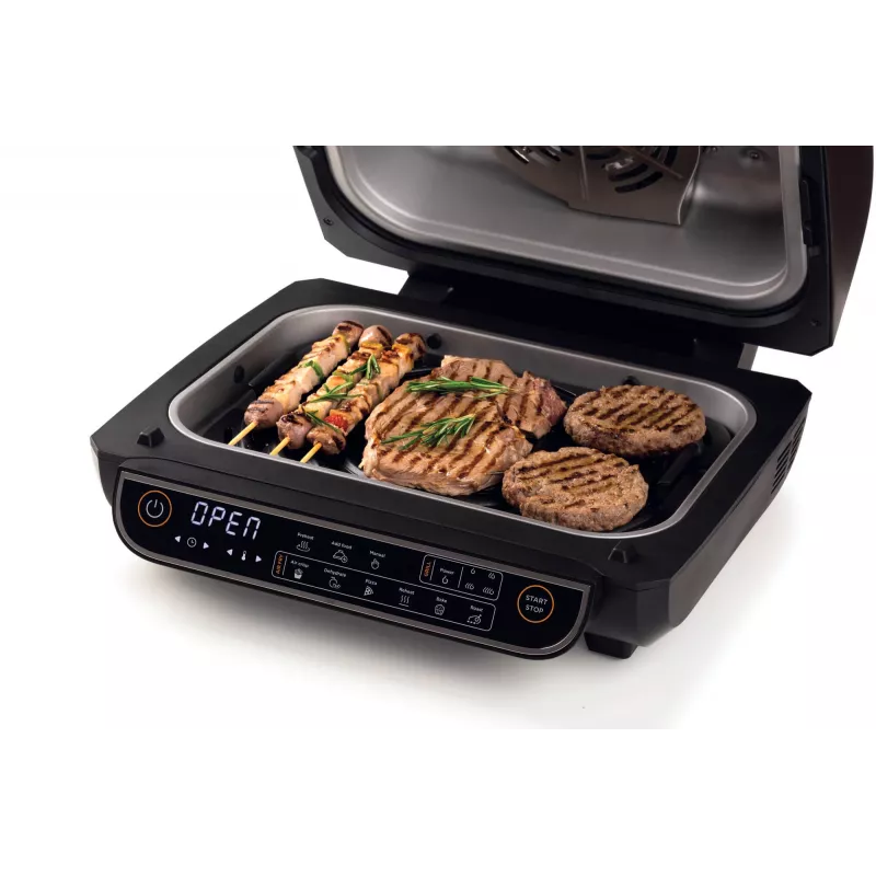 Ariete 4635 Air Fryer Grill, Air Fryer and Grill, Steak Grill, 1700W, Capacity 8L, Frying and Grilling, 8 cooking functions, Timer, Black