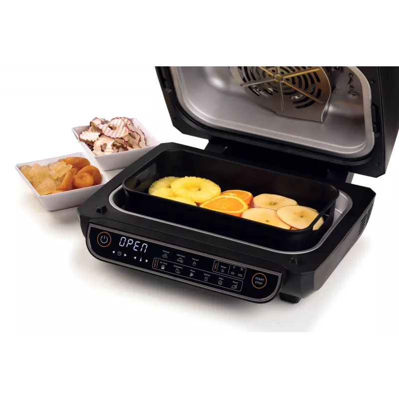 Ariete 4635 Air Fryer Grill, Air Fryer and Grill, Steak Grill, 1700W, Capacity 8L, Frying and Grilling, 8 cooking functions, Timer, Black