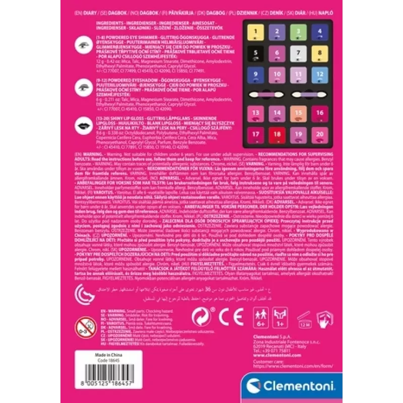 Clementoni Make-up Diary, Women, 1 pc(s), 150 mm, 30 mm, 210 mm