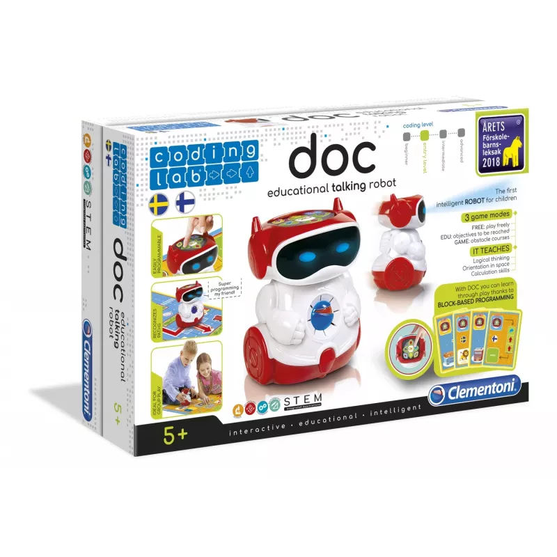 Clementoni DOC - Educational Talking Robot, Programmable robot, 5 yr(s), Red, White