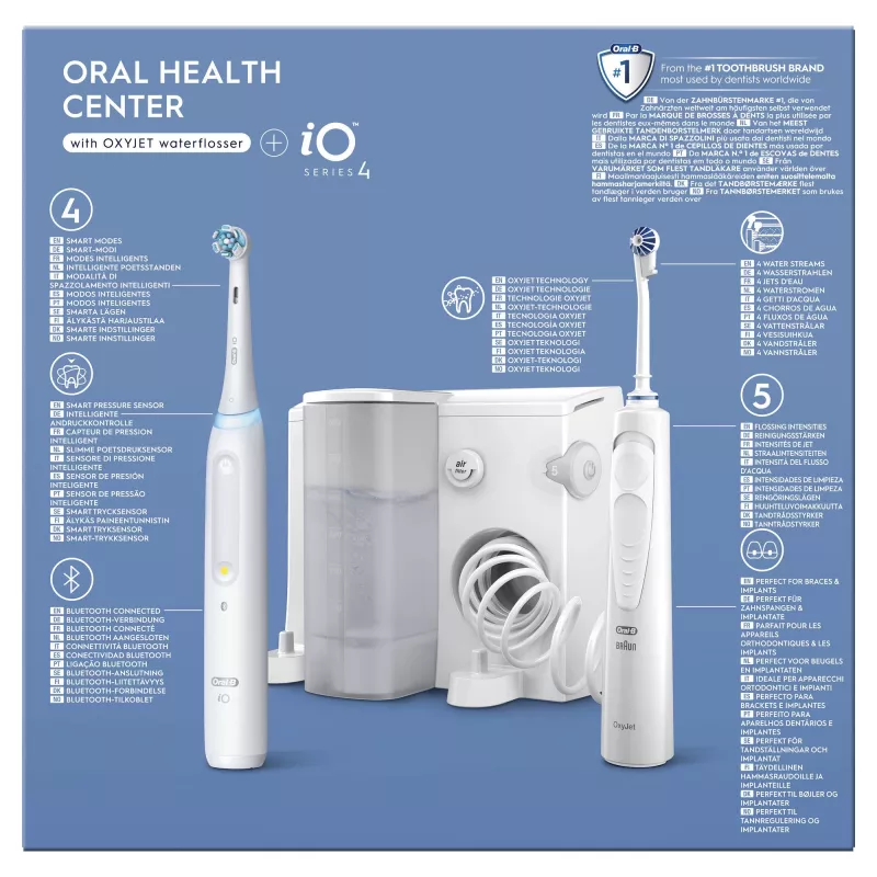Oral-B iO4 & OxyJet oral care centre, white