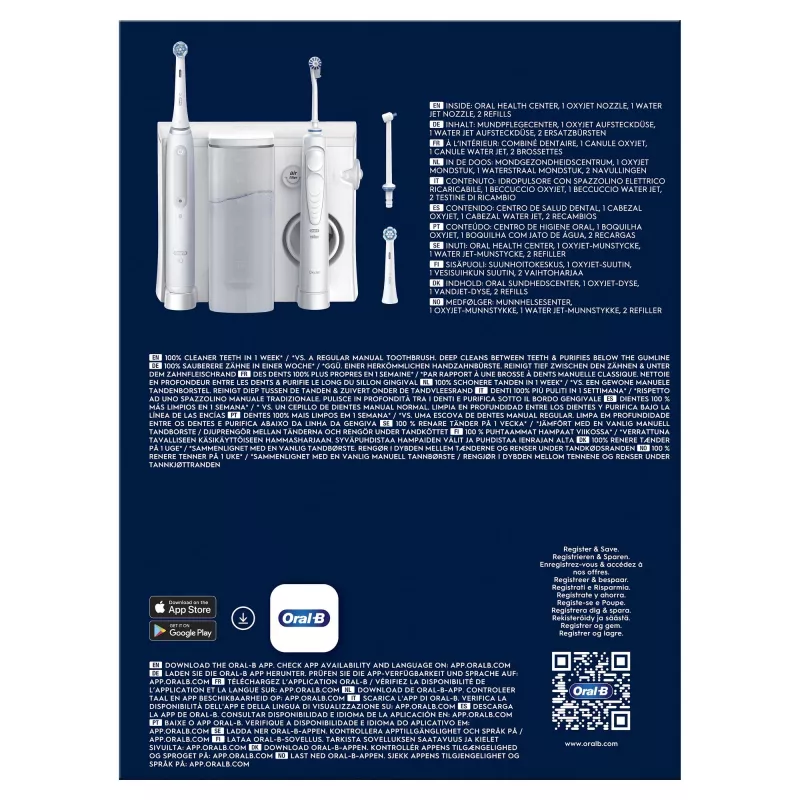 Oral-B iO4 & OxyJet oral care centre, white