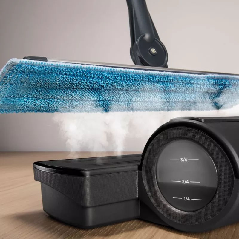 Polti Moppy Black Premium Steam mop 0.7 L 1500 W Aluminium, Black