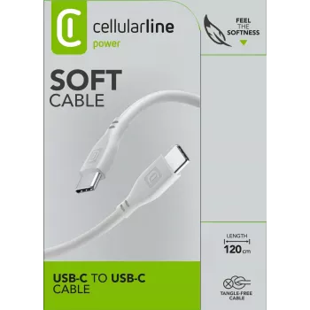 Cellularline Soft cable 120 cm - USB-C to USB-C USB-C to USB-C soft touch cable