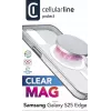 Cellularline Clear Mag - Galaxy S25 Edge Ultra-resistant transparent case with rubber edge, compatible with the Qi2 ecosystem and magnetic accessories, treated to prevent yellowing.