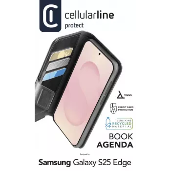 Cellularline Book Agenda Galaxy S25 Edge Leather-effect book case with magnetic closure