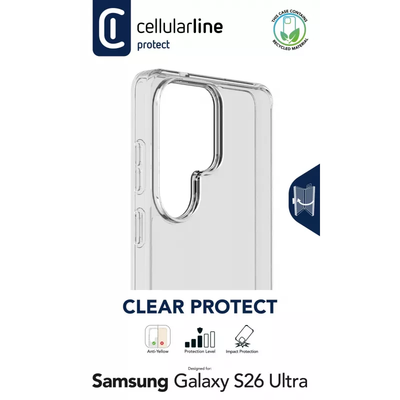 Cellularline Clear Protect - Galaxy S26 Ultra Hard case with rubber edges