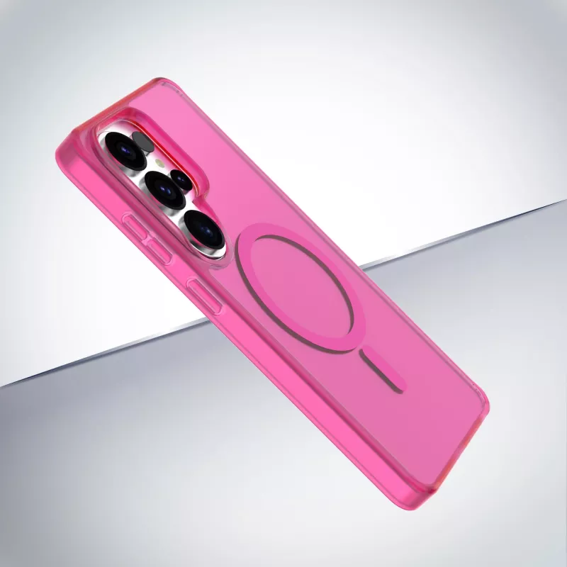 Cellularline FROSTY MAG - Galaxy S26 Ultra Semi-transparent case with matte finish and colored edges, compatible with the Qi2 ecosystem and magnetic accessories for Samsung.