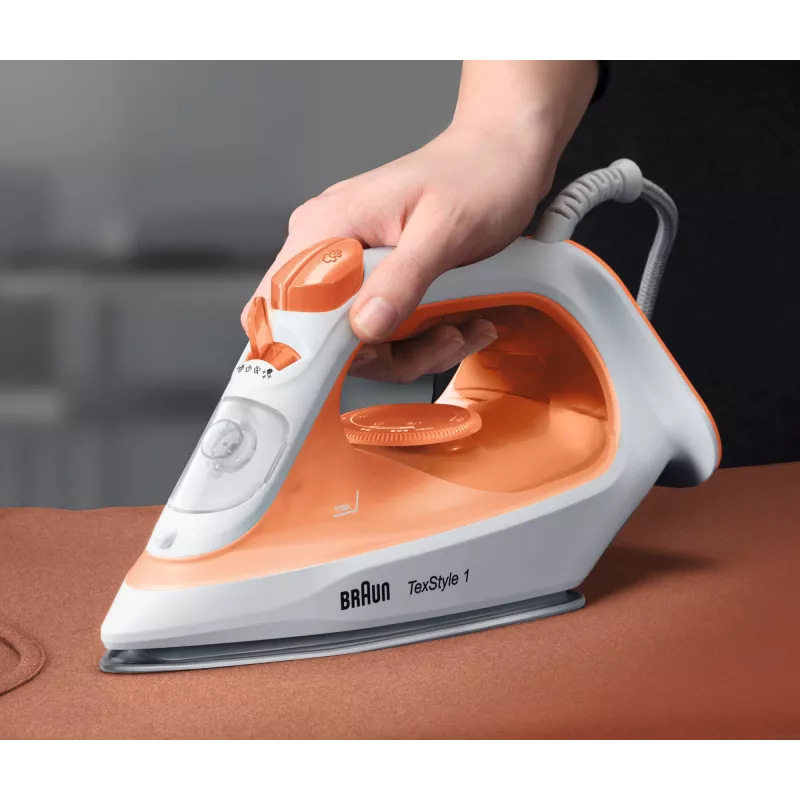 Braun TexStyle 1 SI1009OR Steam iron Non-stick soleplate 1900 W Orange, White