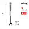 Braun MultiQuick 7 MQ7035IWH 0.6 L Immersion blender 1000 W Stainless steel, White