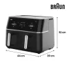 Braun TD 5030I BK Double 10 L Stand-alone 2400 W Hot air fryer Black, Silver