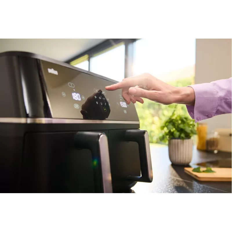 Braun TD 5030I BK Double 10 L Stand-alone 2400 W Hot air fryer Black, Silver