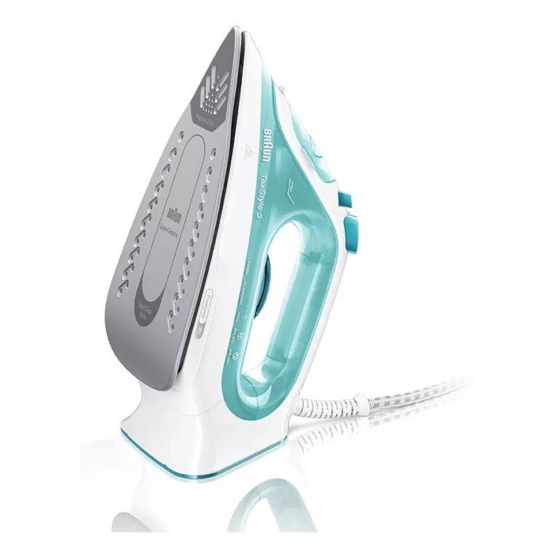 Braun TexStyle 3 SI3041GR Steam iron Ceramic soleplate 2350 W Turquoise, White